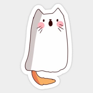 ghost cat illustration Sticker